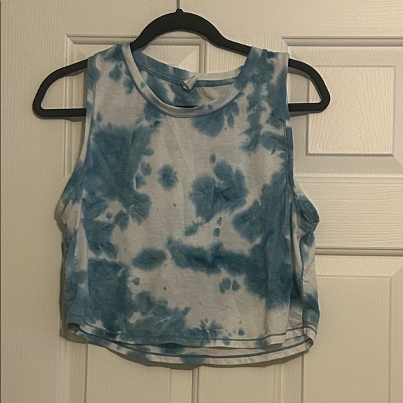 90 Degree By Reflex Tops - 90 Degree By Reflex Blue Tie-Dye Short Sleeve Top